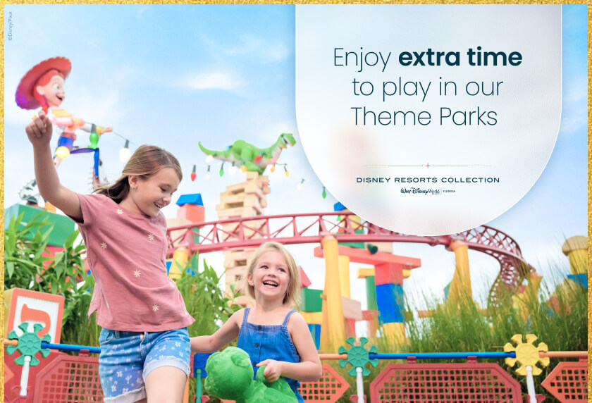 Enjoy extra time to play in our theme parks